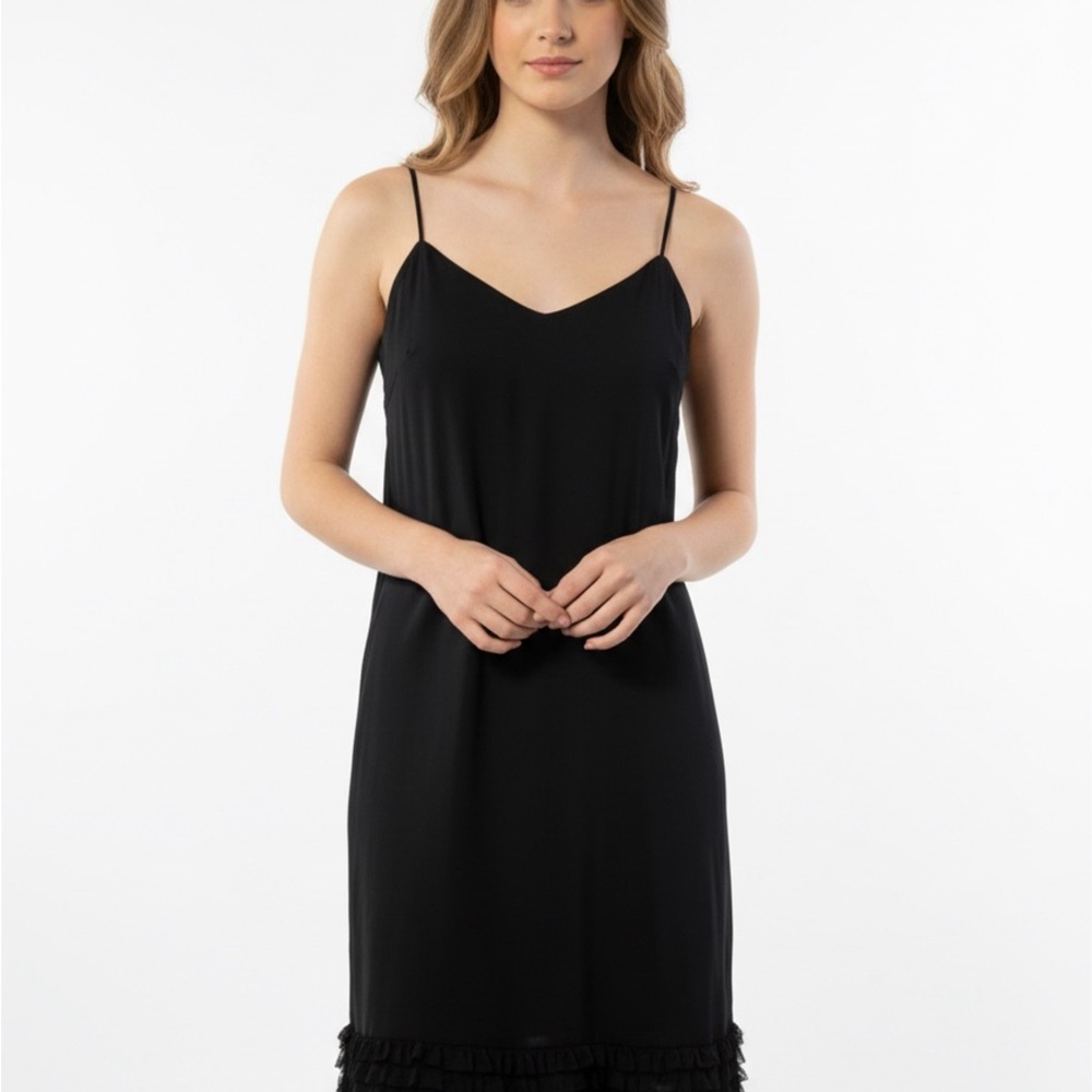 LOFT Elegant Black Midi Dress
